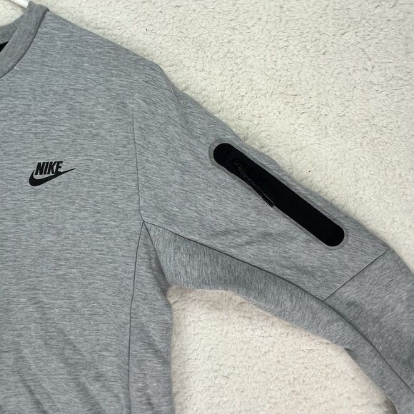 Nike Sportswear Tech Fleece Crew Sweatshirt Gray Sz‎ Medium CU4505 - Picture 4 of 7